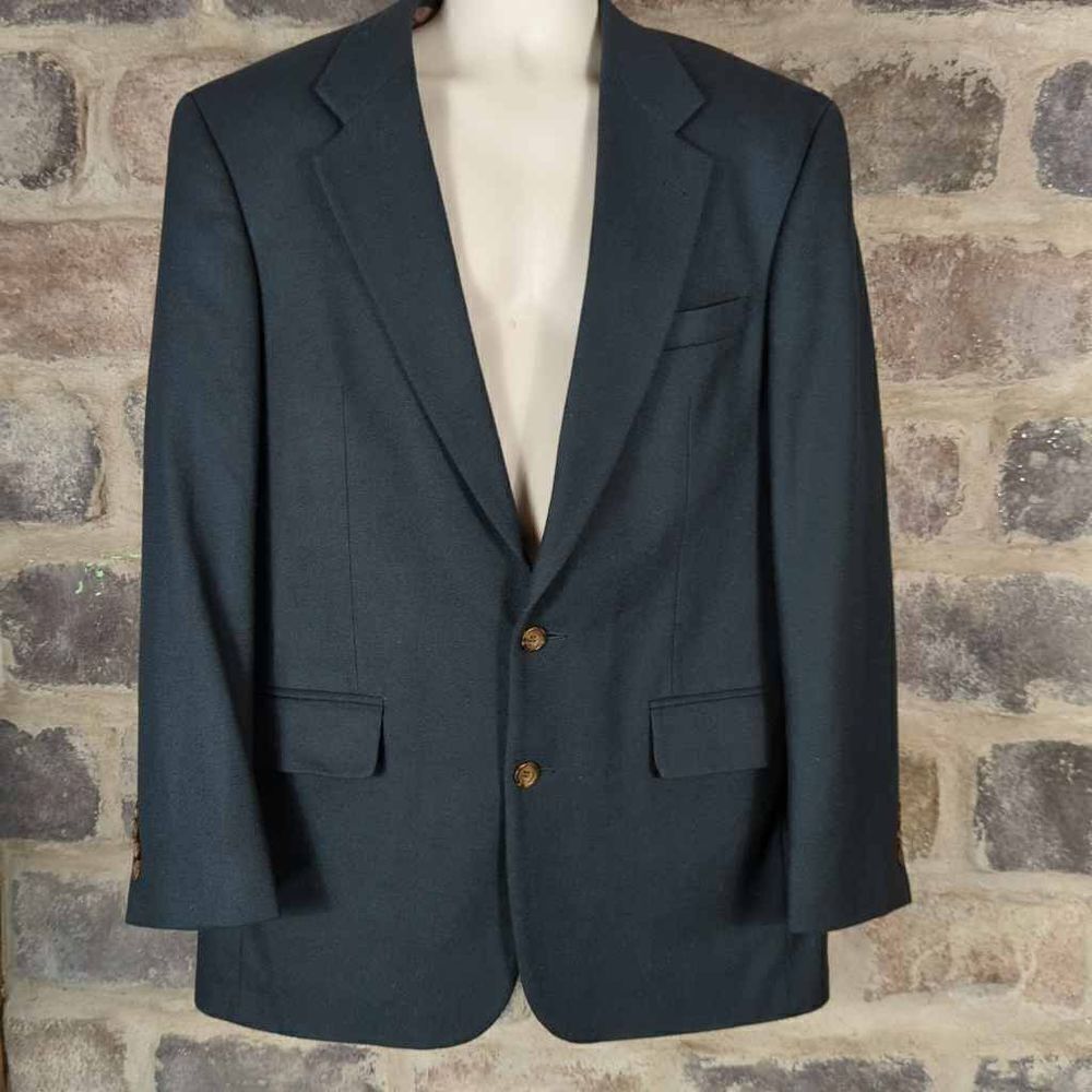 Oscar de la Renta Menswear Blazer Cashmere Blend Green Size 42L Sport Coat